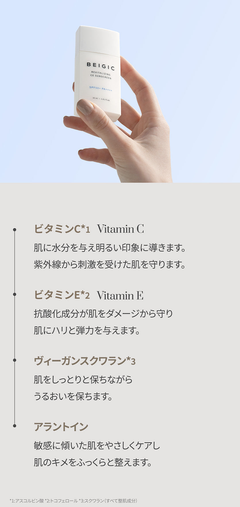 BEIGIC リバイタライジングCEサンスクリーン SPF50+ PA++++ (30ml)